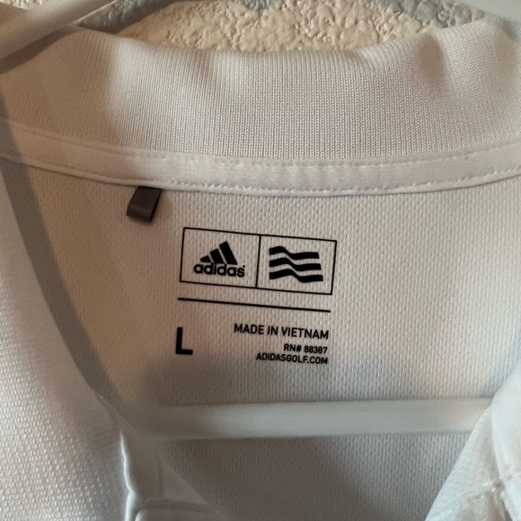 2/$35 White Adidas Golf Polo size Lg. - Picture 3 of 3